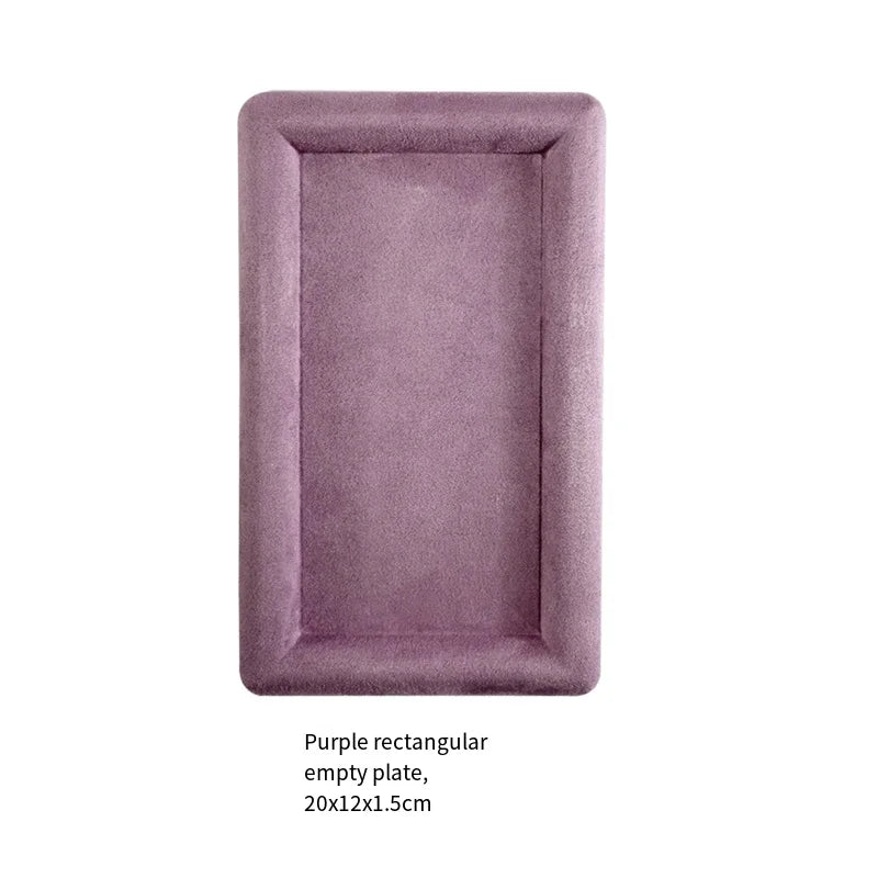 plateau bijoux velours moderne vert beige rose gris noir exposé domicile