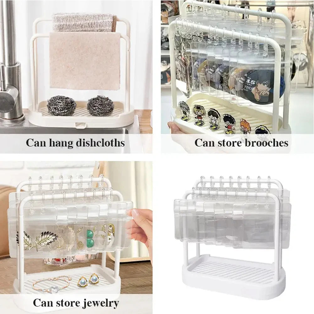 porte bijoux blanc moderne clips boîtes transparentes rangement boucles doreilles bracelets