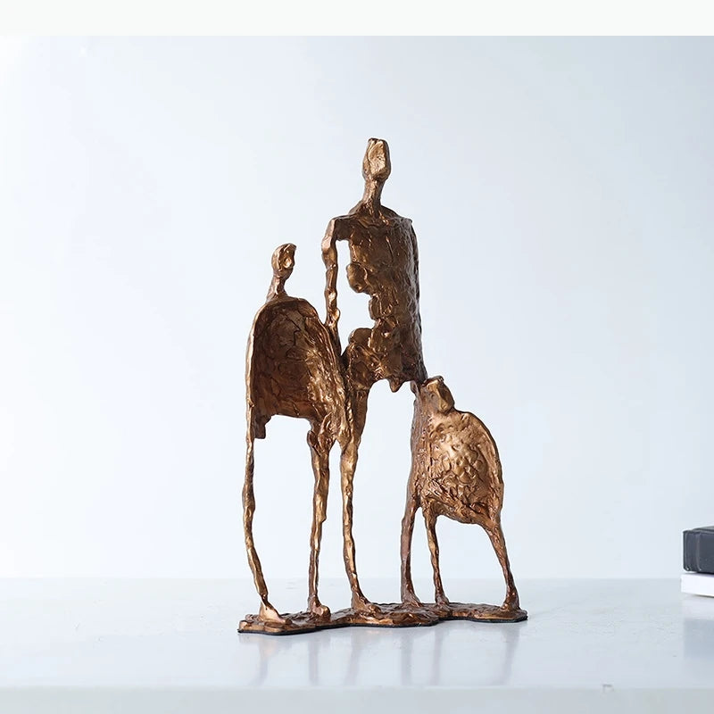 sculpture moderne abstraite bronze noir décoration intérieure contemporain ornement chambre