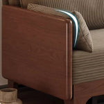 canapé lit marron clair rayures horizontales moderne extensible coussins multifonctionnel