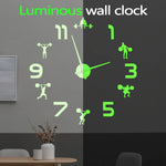 Horloge murale sportive DIY chiffres détachables personnes haltères moderne argentée