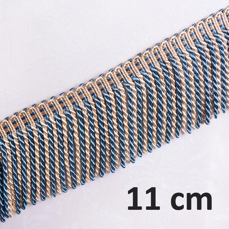 ruban torsadé bleu marine doré classique 100 polyester 11cm longueur 6mètres