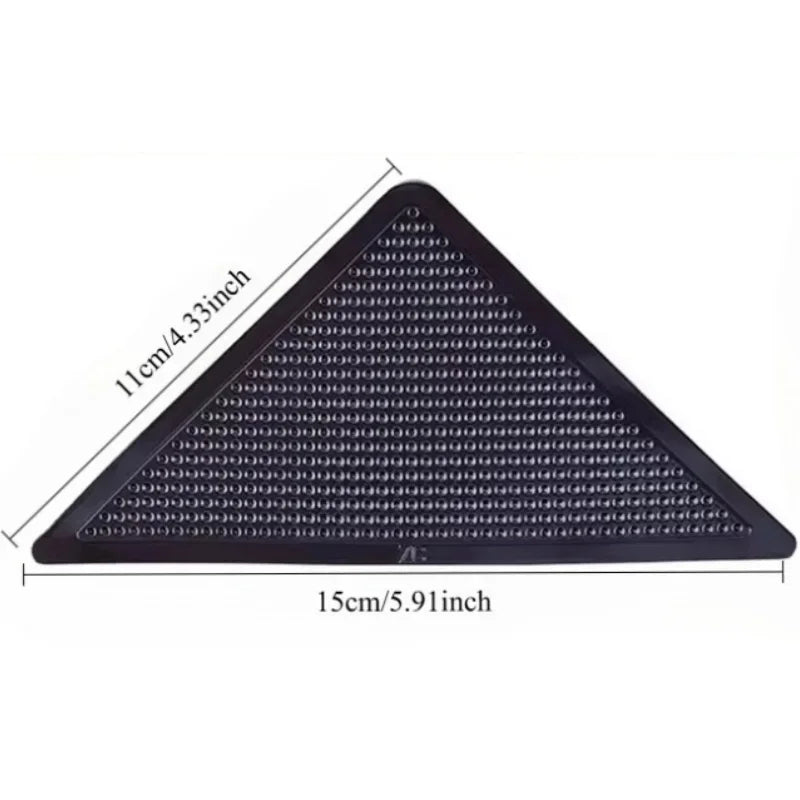 protections anti dérapantes adhésives tapis meubles noires beiges rouges triangles texturés intérieur 12pcs 11cm