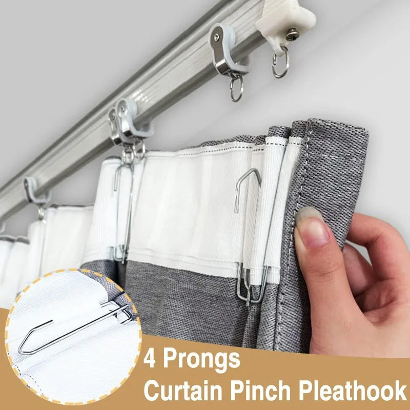 pinces rideaux moderne argentées métal résistant rouille 100pcs accessoire draperie fenêtre