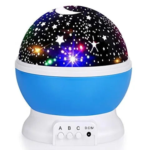 projecteur nuit étoiles lune bleu noir blanc moderne minimaliste led rechargeable interrupteurs alimentation