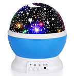 projecteur nuit étoiles lune bleu noir blanc moderne minimaliste led rechargeable interrupteurs alimentation