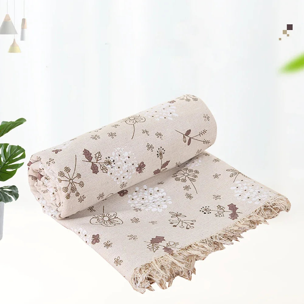 tissu coton imprimé fleurs beige rustique décoration maison bricolage couture résistant
