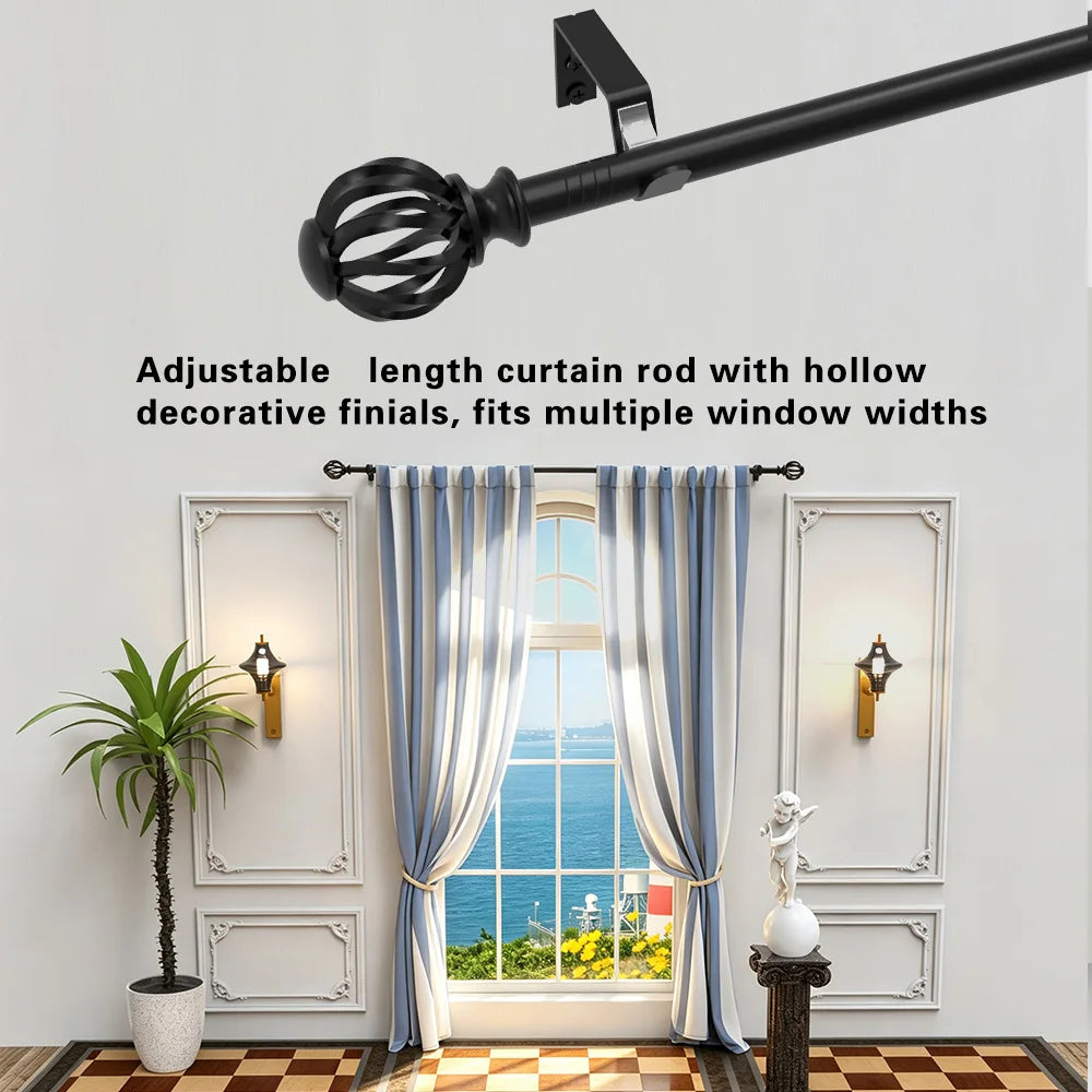 tige rideau ajustable fer noir moderne clips fenêtre 368cm 220cm 146cm 144cm