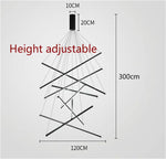 suspension lumineuse moderne noir barres lumineuses scandinave 100w 130w 2000lm led aluminium