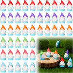 statues gnomes miniatures bleu blanc orange vert violet adhésives décoratives mignonnes jardin