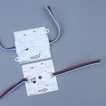 boîte lumière publicité led blanc moderne adhésif six leds câbles rouge blanc bleu