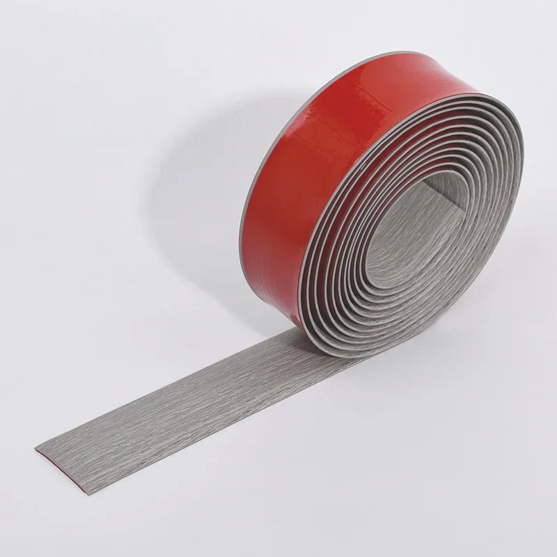 ruban bordure pvc aspect bois gris clair moderne adhésif 4cm large 1m longueur