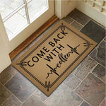 tapis marron clair motif graphique antidérapant moderne résistant bactéries extérieur entrée sol