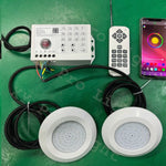 lumière sous marine piscine led rgb blanc moderne adhésif contrôleur bluetooth adaptateurs fixations