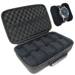 boîte montres noir texturée support moderne 10 15 18 fentes