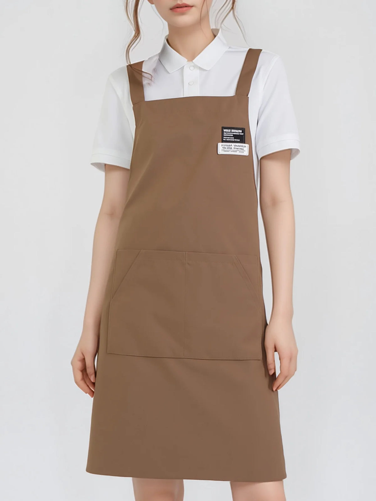 tablier toile noir vert foncé marron gris moderne poche avant épaulières cuisine restaurant