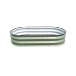 bassin ovale moderne acier galvanisé beige clair noir lisse robusteextérieur jardin fleurs plante métal