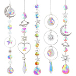 guirlande décorative cristaux célestes soleil lune étoile arc ciel chaîne métallique boho