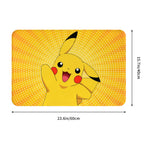 tapis sol antidérapant pikachu jaune noir rouge cartoon pois flanelle 60x40cm chambre cuisine salon