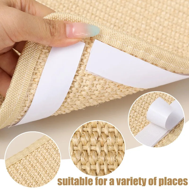 tapis gratter sisal beige clair adhésif texture tissée moderne protection chats