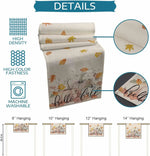 Le texte alternatif SEO pour cette image de produit pourrait être : "Drapeau d'automne avec feuilles tombantes et motifs géométriques, disponible en différentes tailles pour une décoration d'intérieur adaptée.