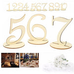 numéros table bois élégants script mariage décoration réception 10 arrondis socles