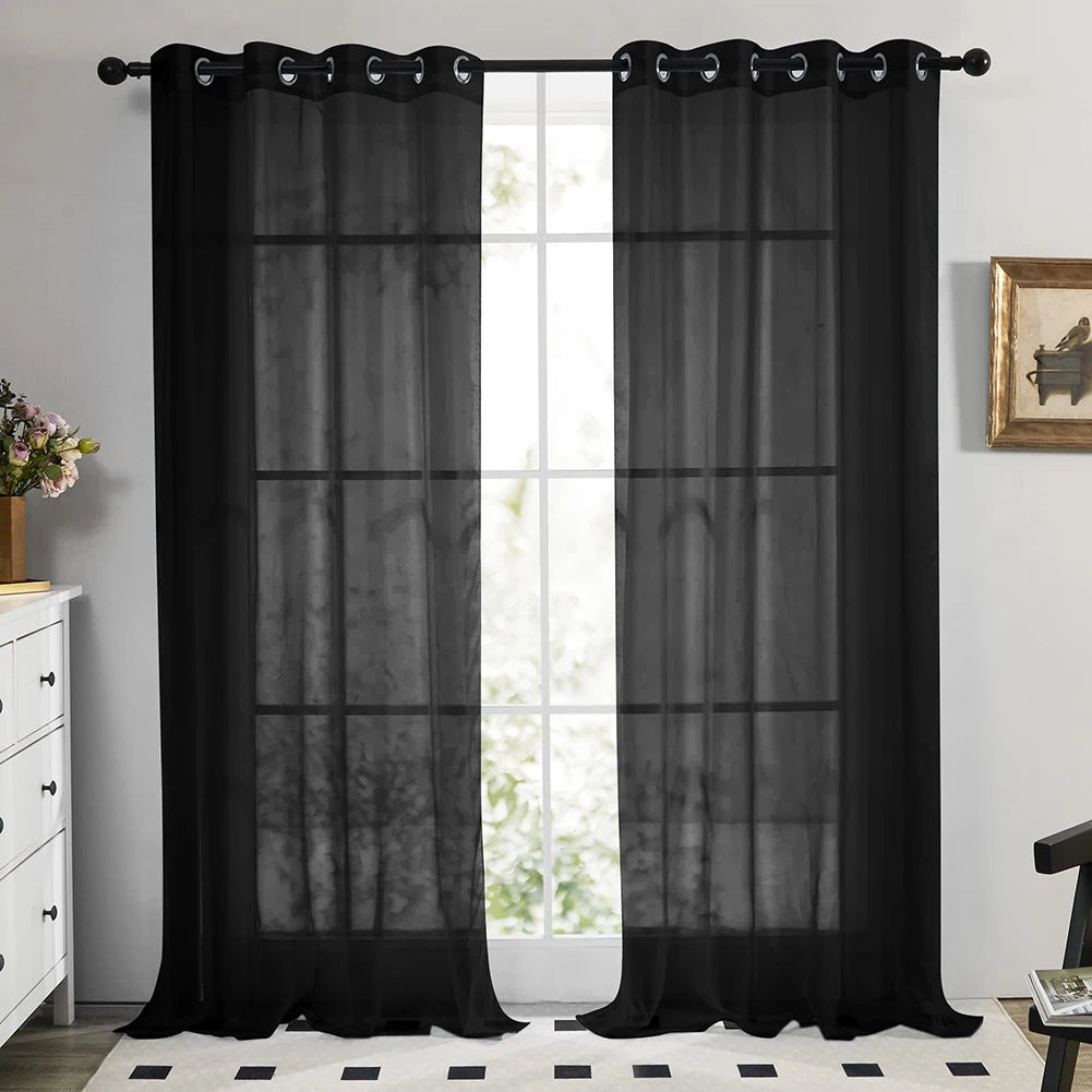 rideaux blancs tulle transparent moderne fin léger décoration intérieure épuréeôtel chambre coucher