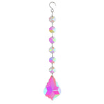 pendentif moderne multicolore facettes brillantes transparents anneaux métalliques chaîne élégants