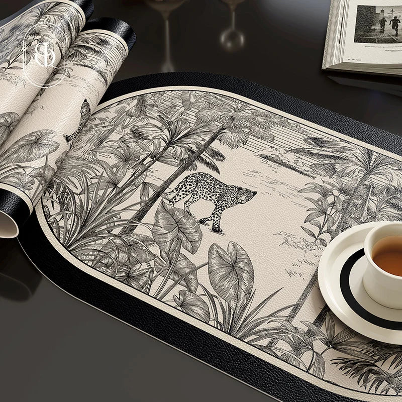 serviette table verte classique fleurs lin respectueux environnement 30x45cmversible facile nettoyer