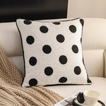 coussin décoratif moderne motif floral blanc nordique polyester jacquard adhésif