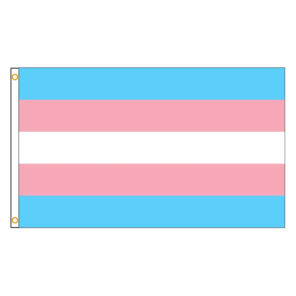 drapeau transgenre bleu rose blanc rayures horizontal polyester super tex décoration moderne