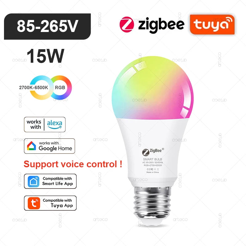 ampoules led intelligentes blanc multicolore rgb wifi zigbee bluetooth 2700 6500k moderne transparentes