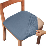 housses chaise polyester imperméable couleurs marron gris bleu noir beige moderne motif uni fixations