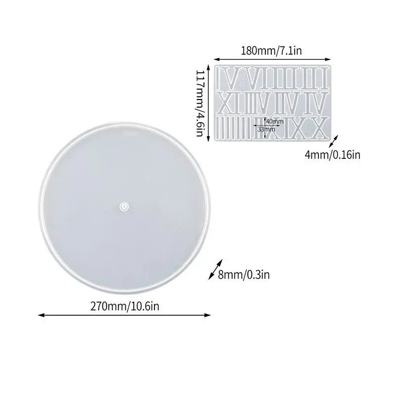 horloge murale silicone transparente chiffres romains motifs marbrés feuilles moderne