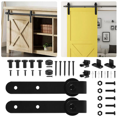 Kit rail coulissant porte grange noir Ombre Interieur