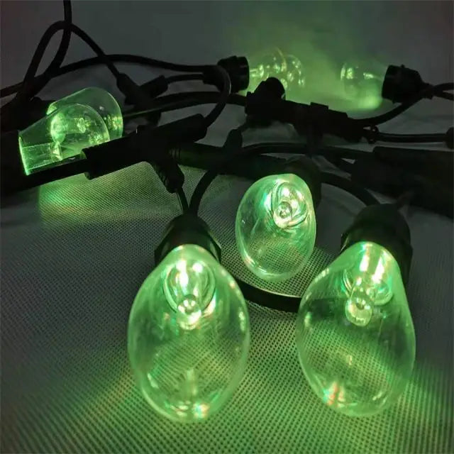 Détail des pixels RGBW de la guirlande lumineuse