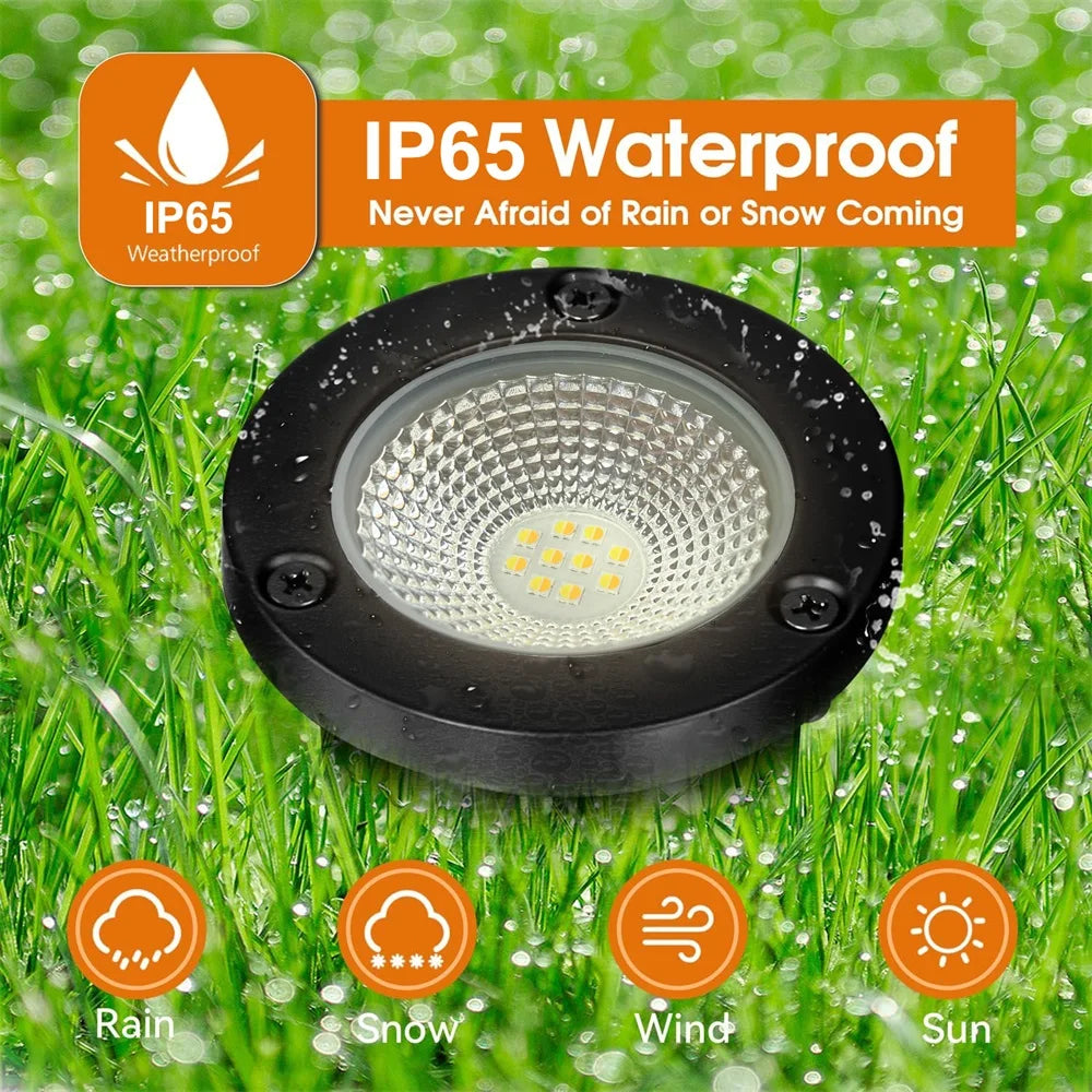 spots led étanches ip65 noirs modernes télécommande extérieur jardin allée