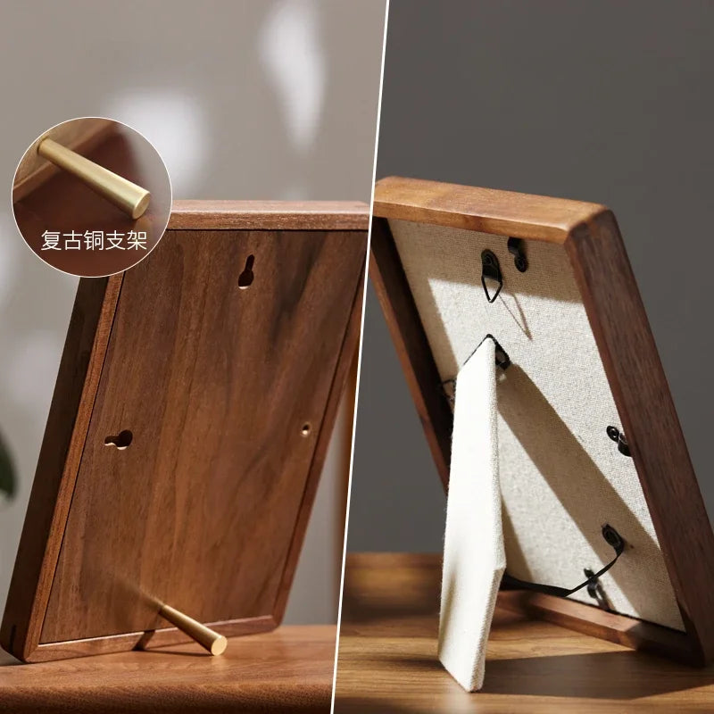 cadre photo bois marron rustique minimaliste chaleureux murs decoration paysages portraits animaux