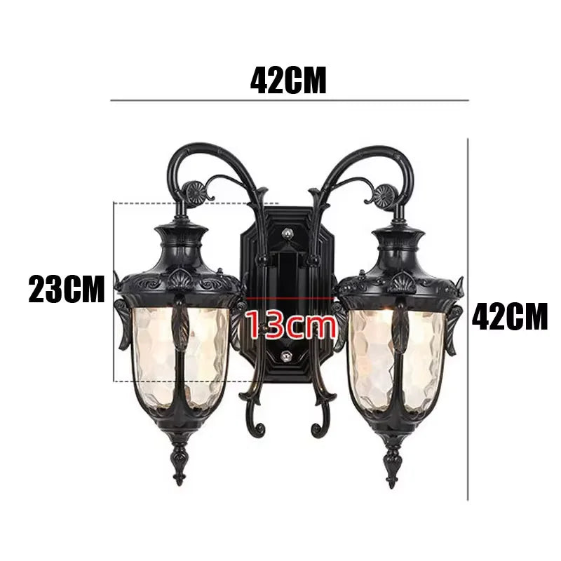 applique murale classique vintage ornements floraux verre translucide noir fixations murales deux têtes lumineuses