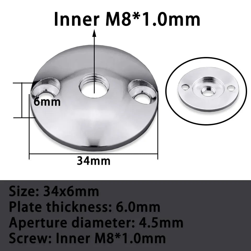 plaque fixation industrielle moderne noir argenté plate lisse m10 m8 m6