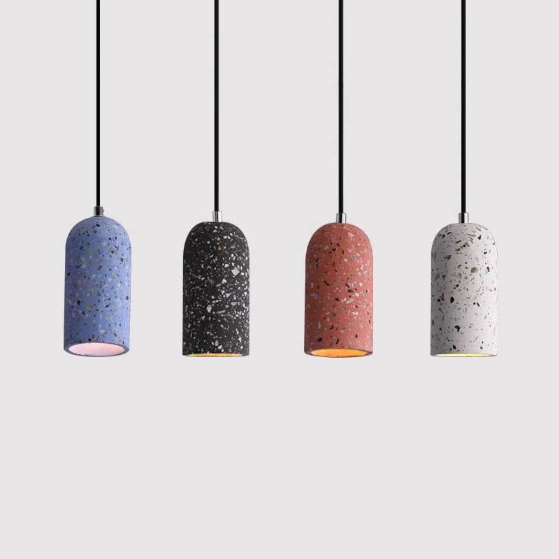 Suspension lumineuse moderne pierre bleue noire rose blanc 180cm haute E27