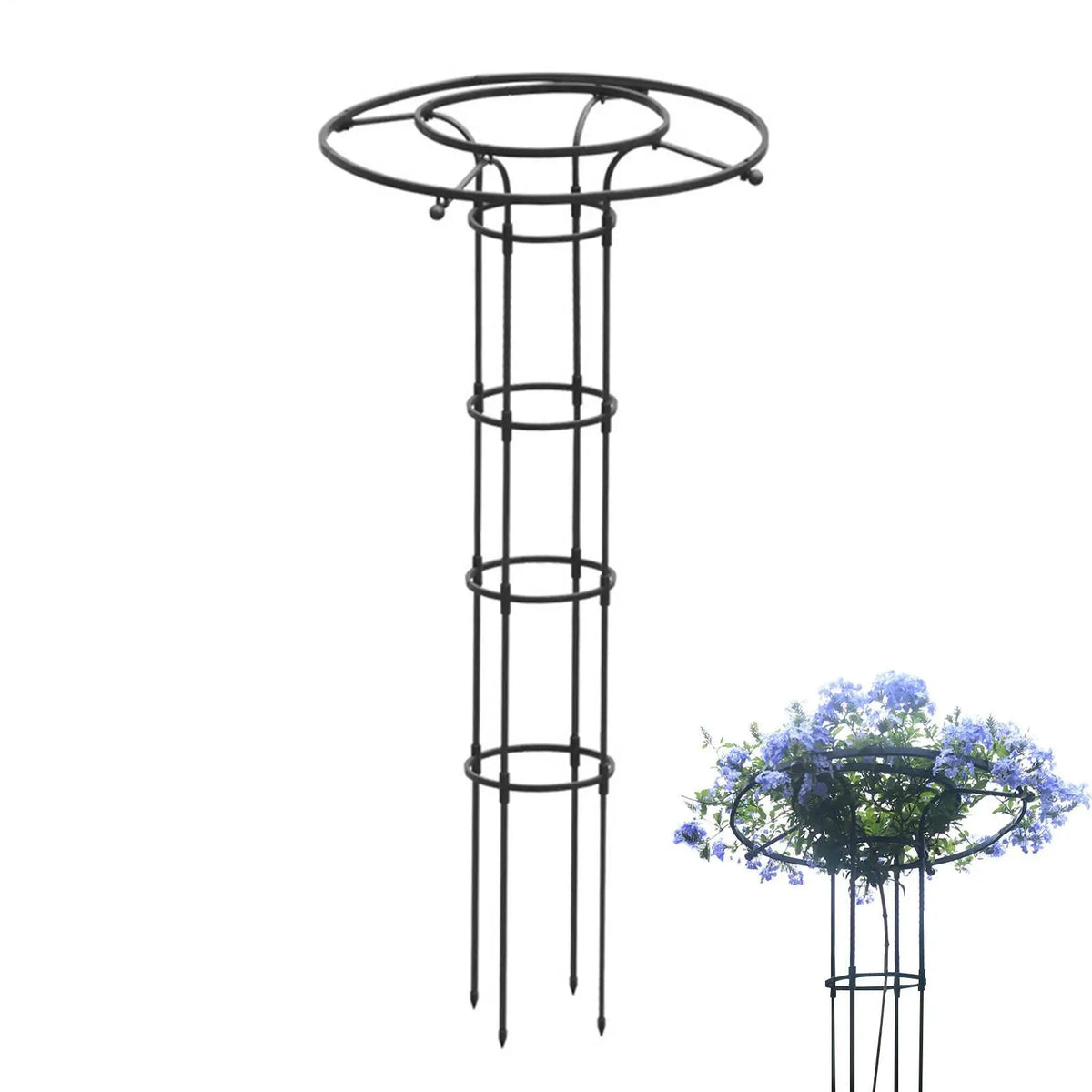 support plante grimpante métal moderne noir structure circulaire rectangulaire jardin dimensions variées 120cm 150cm