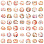 sticker animal dessin animé enfant kawaii fleurs adhésif imperméable collection papeterie