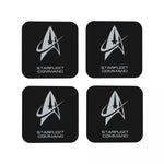 sous verres starfleet command logo étoiles noir antidérapants moderne cuisine restaurant bar