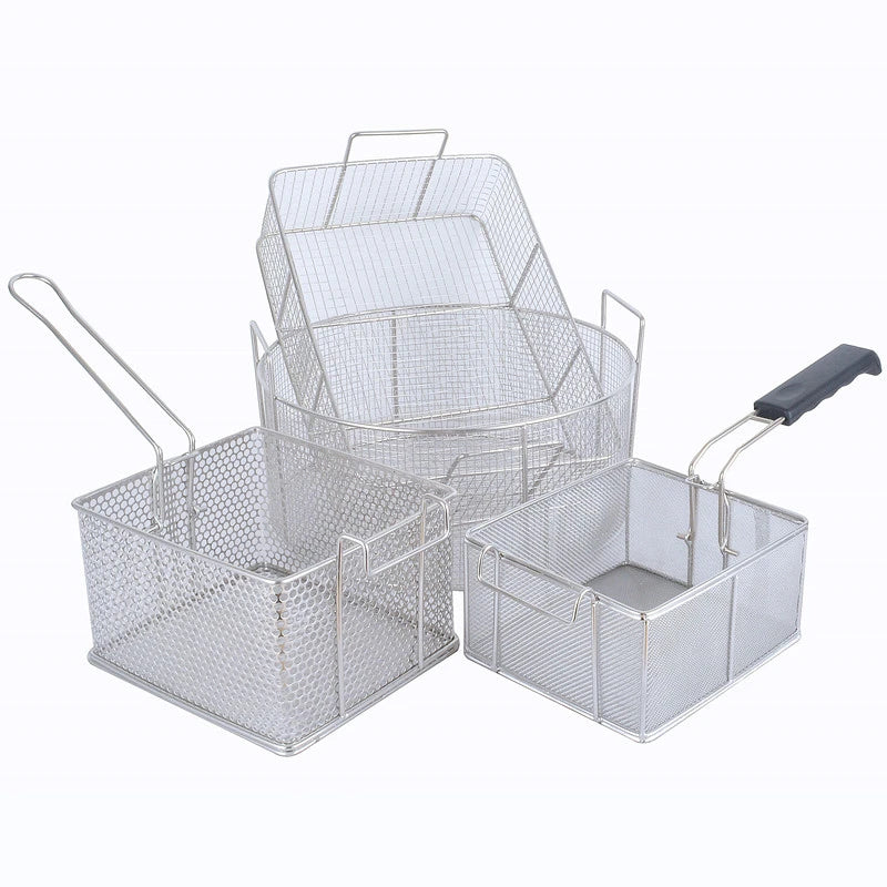 panier friture acier inoxydable maille fine poignées frites légumes