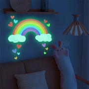 autocollants lumineux arc ciel nuages cœurs soleil chambre enfant décoration nocturne