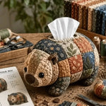 boîte mouchoirs patchwork motifs floraux couture fil élastique motifs géométriques