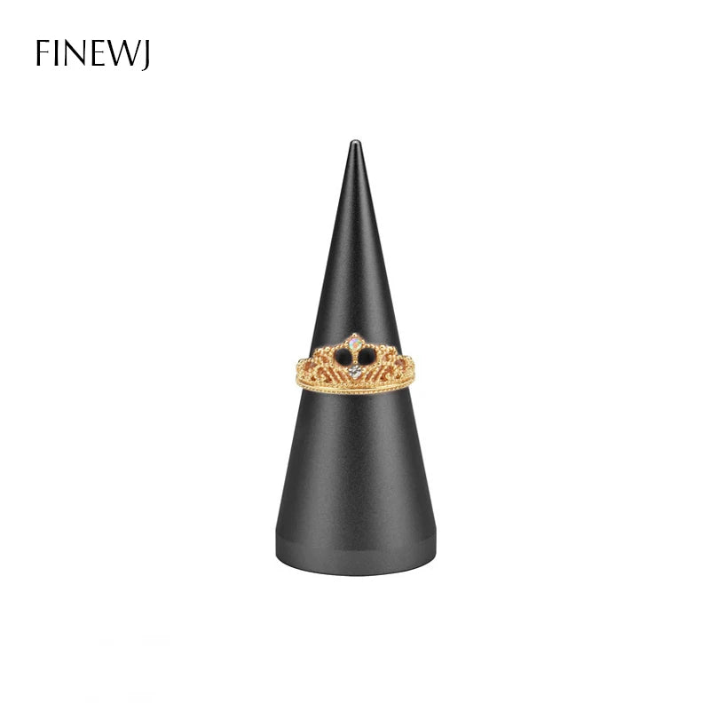 présentoir bijoux anneaux or noir argent métal moderne élégant support rangement durable conique fixe