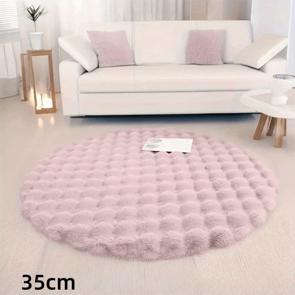 coussin doux blanc gris rose vert peluche moderne diametre 35cmwasher