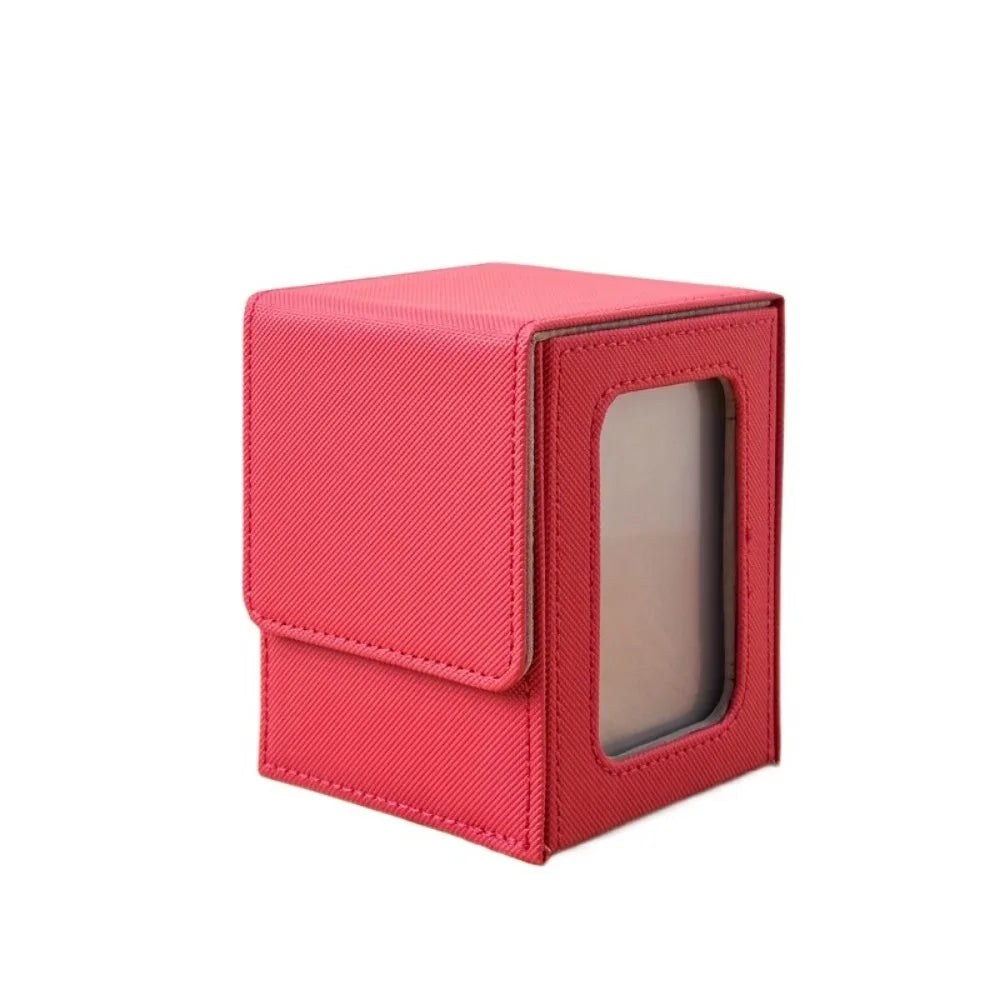 boîtes rangement cartes simili cuir violet vert orange rouge bleu noir blanc moderne poignée